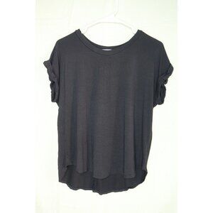 Rebel Society Black T Shirt Cuffed Short Sleeves Mens Small Neutral Minimalist